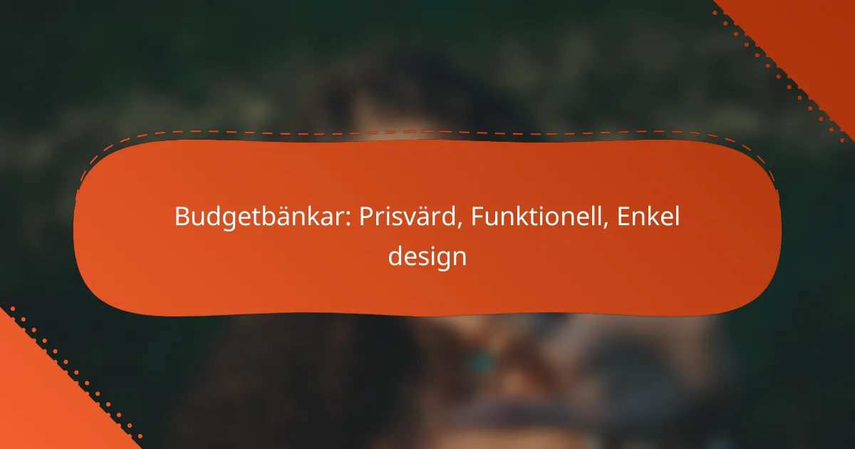 Budgetbänkar: Prisvärd, Funktionell, Enkel design