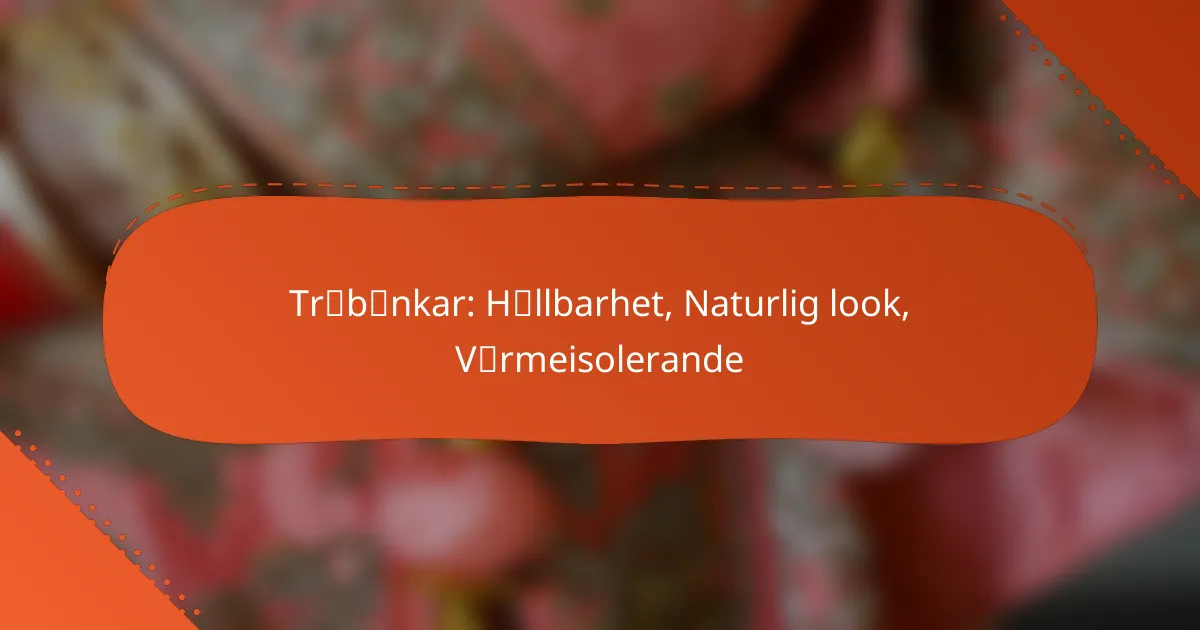 Träbänkar: Hållbarhet, Naturlig look, Värmeisolerande
